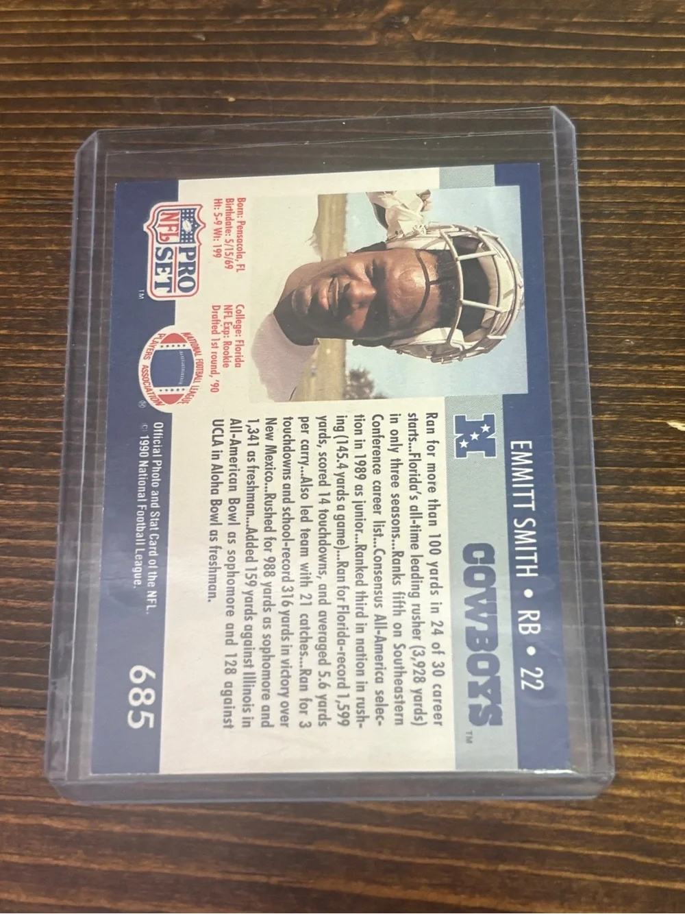 1990 Pro Set Emmitt Smith Rookie Card Dallas Cowboys